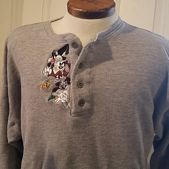 Warner Bros. Other - 1990s Warner Bros Looney Tunes knit henley Large